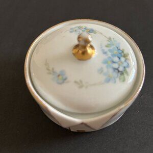 Porcelain Floral Gilt Trinket Box
